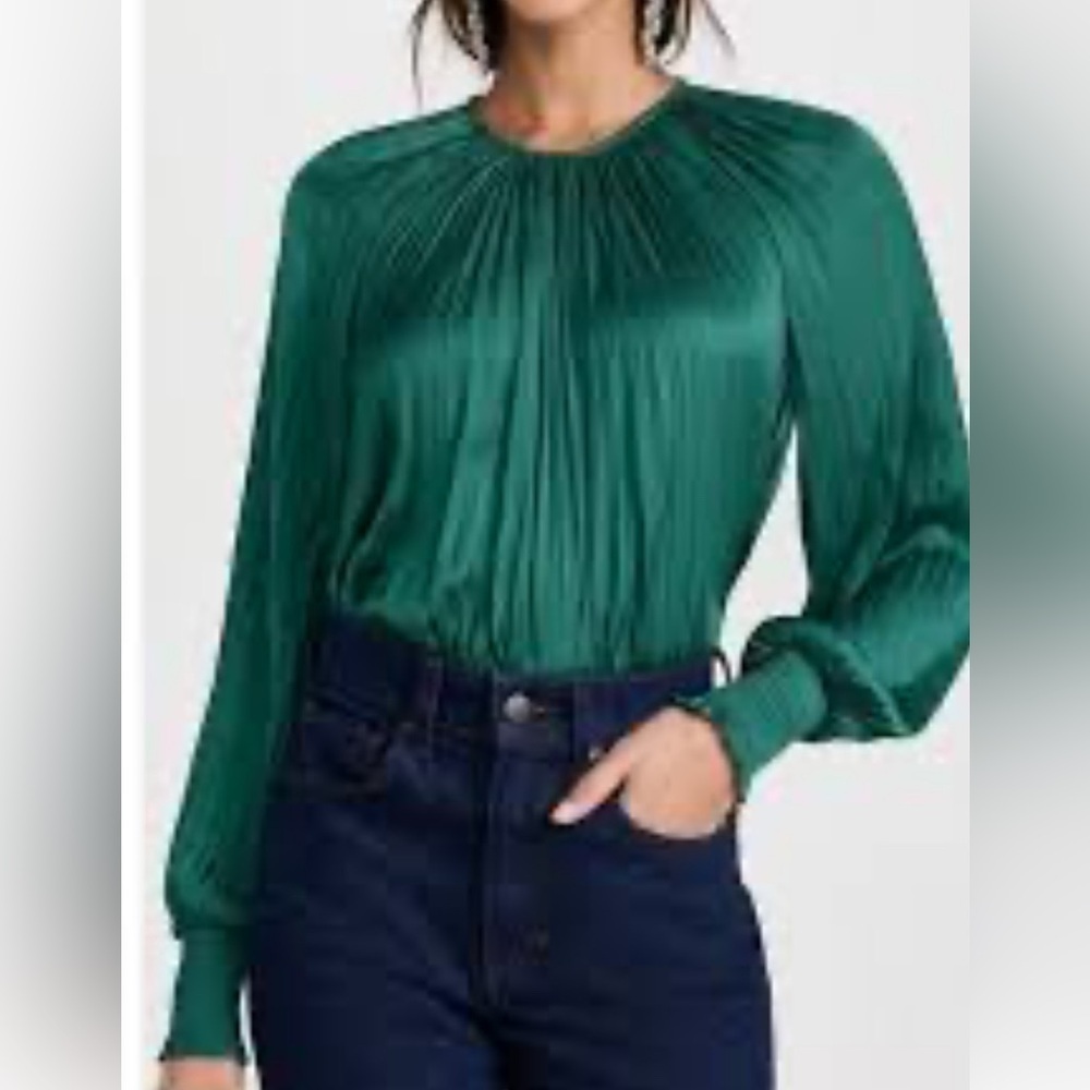 Ulla Johnson Aidy satin Top blouse emerald US 4